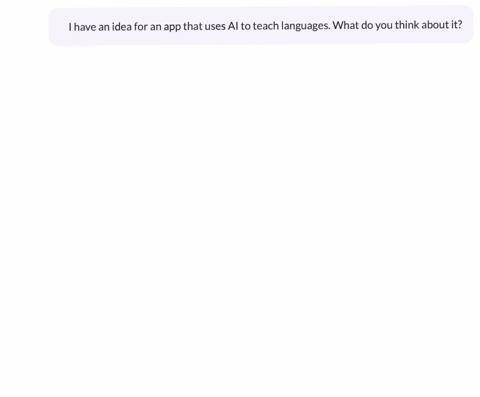 Business idea chat example